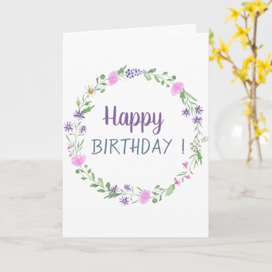 Chic Meadow Flowers Birthday Kaart (Gele Bloem)