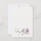 Chic Meadow Lila Bloemen Krans bruiloft RSVP Kaartje (Achterkant)