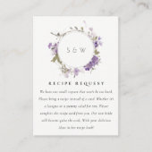 Chic Meadow Lila Bloemen Krans Recept Verzoek Informatiekaartje (Voorkant)