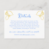 Chic Mediterraan Citroenblauw Tegel Italiaans Huwe Informatiekaartje (Voorkant)