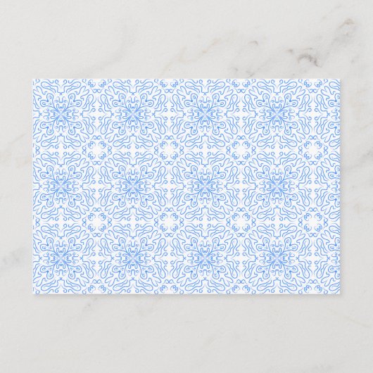 Chic Mediterraan Citroenblauw Tegel Italiaans Huwe Informatiekaartje (Achterkant)