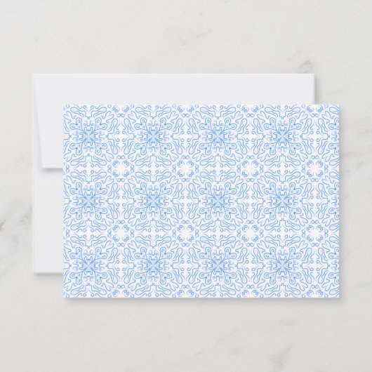 Chic Mediterraan Citroenblauw Tegel Italiaans Huwe RSVP Kaartje (Achterkant)