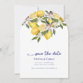 Chic Mediterraans Fotohuwelijk Save the Date Kaart