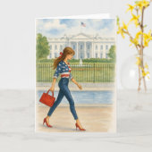 Chic Meisje in Washington, DC Kaart (Gele Bloem)