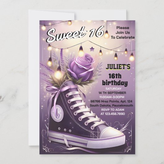 chic meisje lief 16 sneaker bal 16e verjaardag kaart (Voorkant)