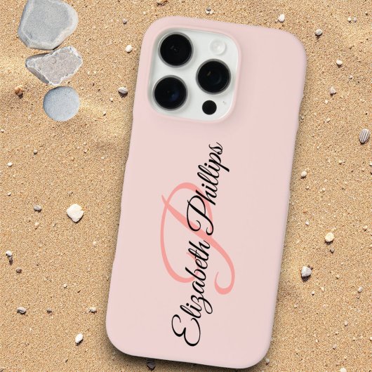 Chic Meisjesachtige Misty Rose  Monogram Letter iPhone Hoesje