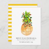 Chic Mele Kalikimaka Ananas Hawaiian Christmas Feestdagenkaart (Voorkant / Achterkant)