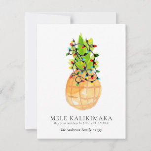 Chic Mele Kalikimaka Ananas Hawaiian Christmas Feestdagenkaart