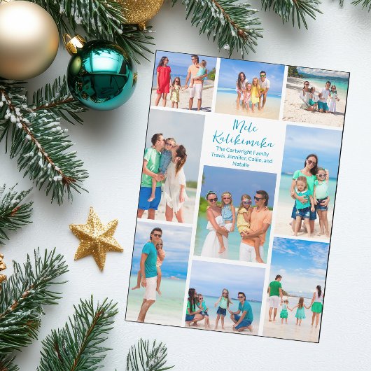 Chic Mele Kalikimaka familie foto collage magneet