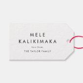 Chic Mele Kalikimaka Family Kerstfeestdag Cadeaulabel (Voorkant (Horizontaal))