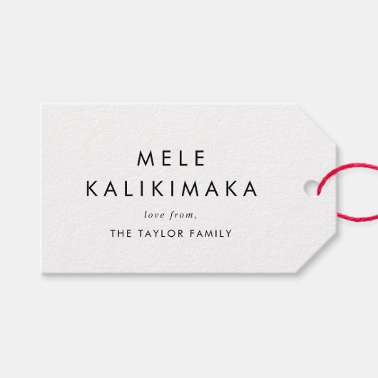 Chic Mele Kalikimaka Family Kerstfeestdag Cadeaulabel (Voorkant (Horizontaal))