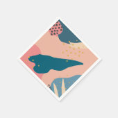 Chic Memphis Style Abstract Goud Roze & Blauwgroen Servet (Hoek)