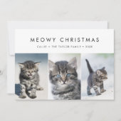 Chic Meowy Kerstmis nieuwe katfotoserie Feestdagenkaart (Voorkant)