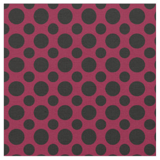 Chic Merlot/Burgundy Black Polka Dots Stof