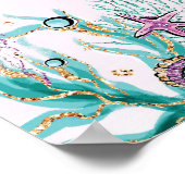 Chic Mermaid Baby shower onder het Zee Welkom Poster (Hoek)