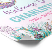 Chic Mermaid Birthday under the Zee Welcome Sign Poster (Hoek)