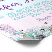 Chic Mermaid Pacifier Hunt Baby shower Game Sign Poster (Hoek)