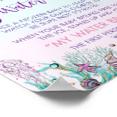 Chic Mermaid Tail Baby shower My Water Broke Game Poster (Hoek)