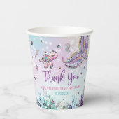 Chic Mermaid Tail onder Zee Birthday Party Papieren Bekers (Achterkant)