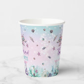 Chic Mermaid Tail onder Zee Birthday Party Papieren Bekers (Links)