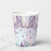 Chic Mermaid Tail onder Zee Birthday Party Papieren Bekers (Rechts)