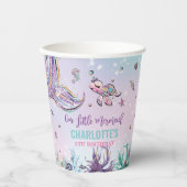 Chic Mermaid Tail onder Zee Birthday Party Papieren Bekers (Voorkant)