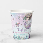 Chic Mermaid under the Zee Birthday Pool Party Papieren Bekers (Achterkant)