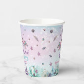 Chic Mermaid under the Zee Birthday Pool Party Papieren Bekers (Links)