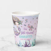 Chic Mermaid under the Zee Birthday Pool Party Papieren Bekers (Voorkant)