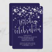 Chic Merry & Bright Sparkles Holiday Party Kaart (Voorkant / Achterkant)