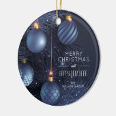 Chic Merry Christmas Blue Tree Ornaments Keramisch Ornament (Links)