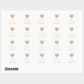 Chic Merry Christmas Gold Heart Lace Effect Thanks Vierkante Sticker (Vel)