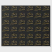 Chic Merry Christmas gouden handgeschreven script Cadeaupapier (Vlak)