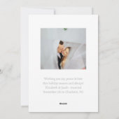 Chic Merry Christmas Newlywed Photo Light Gray Feestdagenkaart (Achterkant)