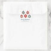 Chic Merry Christmas Ornamenten gepersonaliseerd Vierkante Sticker (Tas)