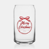 Chic Merry Christmas Red Ribbon Bow Custom Blikvorm Glas (Voorkant)