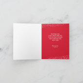Chic Merry Christmas Script on Red Folded Photo Feestdagen Kaart (Binnen)