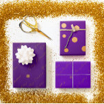 Chic Merry Christmas Script Paarse en gouden Inpakpapier Vel<br><div class="desc">Deze prachtige set wordt geleverd met een mix van prachtige gouden script design en gouden polka stippen. De amnestie paarse is levendig en contrasteert perfect met het gouden script schrijven en sneeuwvlokken. Geweldig voor Kerstmis,  verjaardagen,  feesten en bruiloftsfeesten!</div>