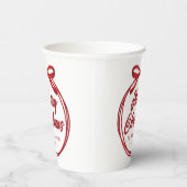 Chic Merry Christmas Script Red Ribbon Bow Party Papieren Bekers (Rechts)