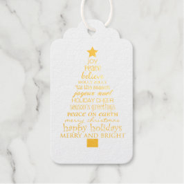 Chic Merry Christmas Tree Woorden Cadeaulabels