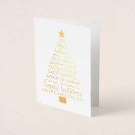 Chic Merry Christmas Tree Woorden Folie Kaarten