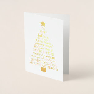 Chic Merry Christmas Tree Woorden Folie Kaarten