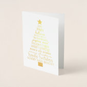 Chic Merry Christmas Tree Woorden Folie Kaarten (Voorkant)