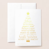 Chic Merry Christmas Tree Woorden Folie Kaarten (Met envelop)