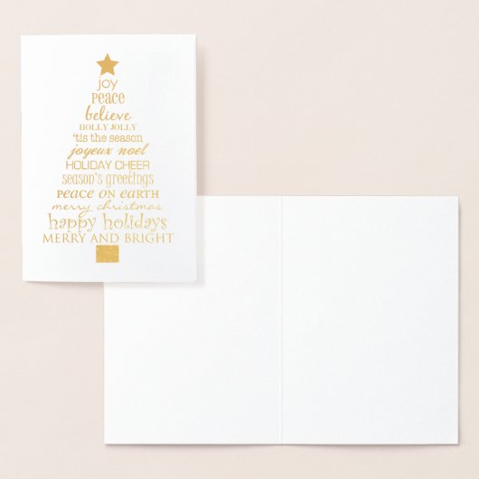 Chic Merry Christmas Tree Woorden Folie Kaarten (Display)
