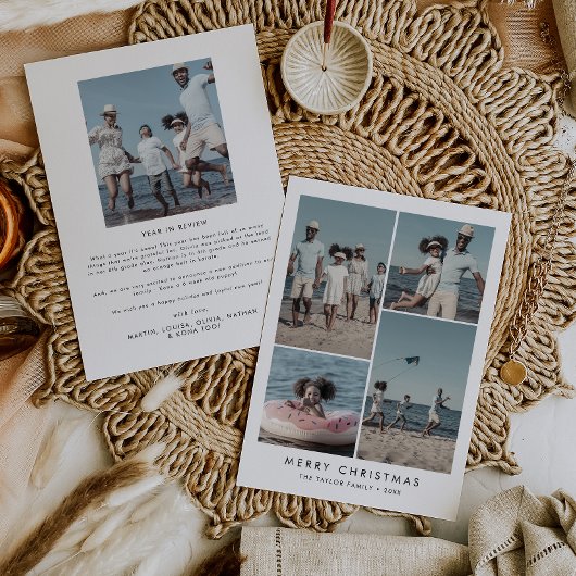 Chic Merry Christmas Year In Review 5 Photo Feestdagenkaart