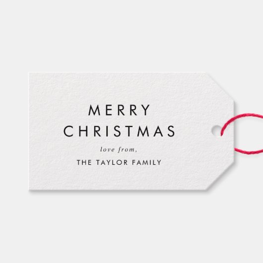 Chic Merry kerstfeestdag Cadeaulabel (Voorkant (Horizontaal))