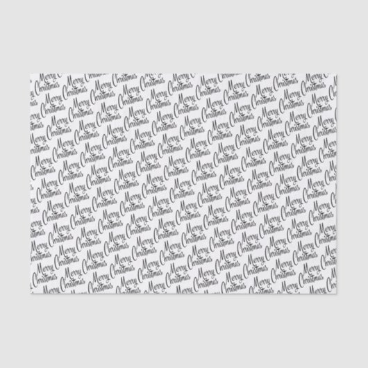 Chic Merry kerstgroet wil wit zijn Tissuepapier (Voorkant)