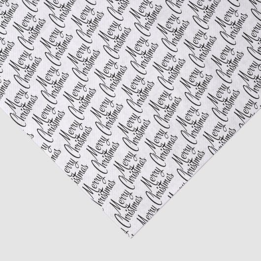 Chic Merry kerstgroet wil wit zijn Tissuepapier (Detail)