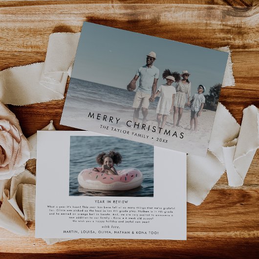 Chic Merry kerstjaar in Review 2 Foto Holida Feestdagenkaart